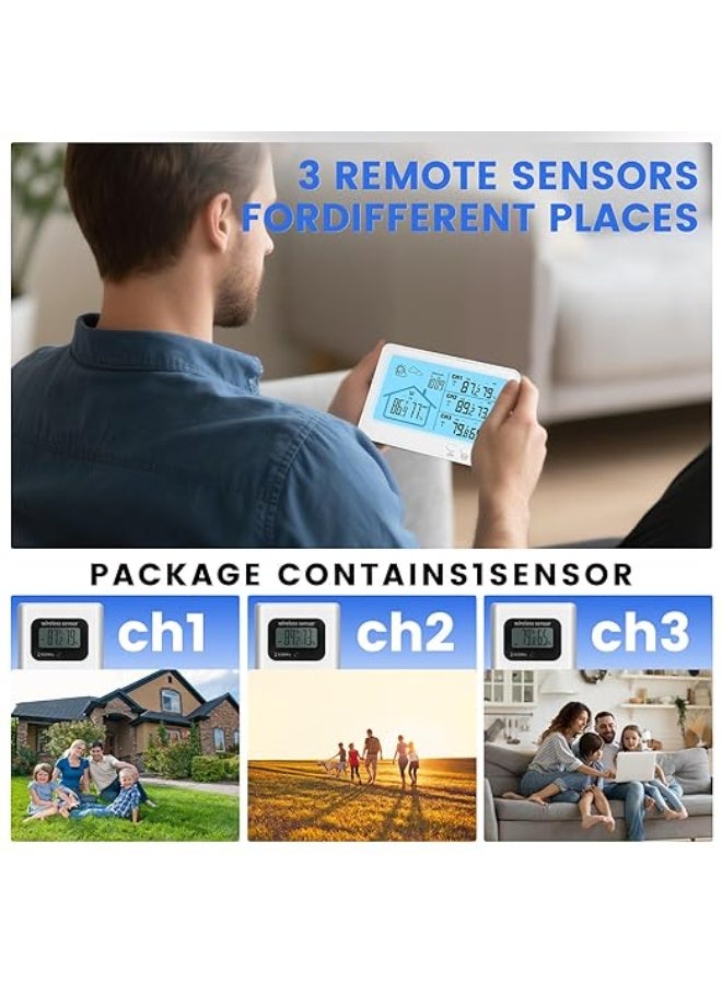 LENND Weather Station Wireless Indoor Outdoor Thermometer Hygrometer with Multiple Temperature Sensors, Temperature and Humidity Monitor, Weather Thermometer for Forecast Stations with Backlight - Image 5