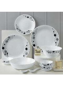 LARAH BY BOROSIL Larah by Borosil Luna Silk Series Opalware Dinner Set | 35 Pieces for Family of 6 | Microwave & Dishwasher Safe | Bone-Ash Free | Crockery Set for Dining & Gifting | Plates & Bowls | White  - Image 2