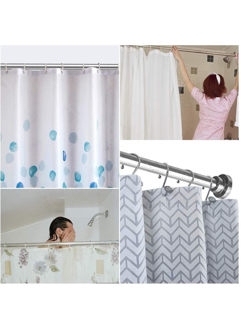 Rubik Shower Curtain Rod Adjustable 135cm to 250cm Extendable Length Telescopic Tension Bar Stainless Steel No Drill Type for Bathroom Shower Bathtub (135cm to 250cm) - Image 2