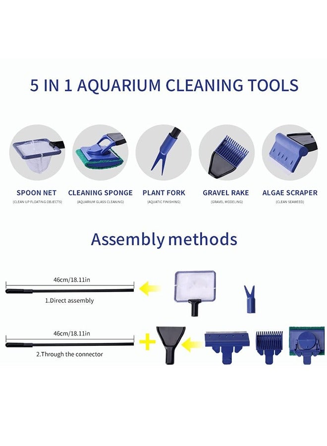Generic Aquarium Fish Tank Cleaning Kit, 5 in 1 Aquarium Cleaning Kit,Manual Siphon Pump Drainage Cleaning Kit,Sand Cleaning Algae Scraper (5 in 1 Clean Algae Scrapers+Siphon Vacuum)  - Image 4