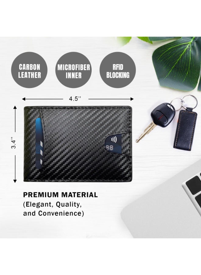 spa luxetique Slim Wallet for Men Metal RFID Blocking Mens Wallet Card Case  - Image 3