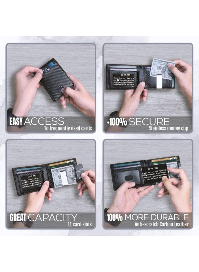 spa luxetique Slim Wallet for Men Metal RFID Blocking Mens Wallet Card Case  - Image 4
