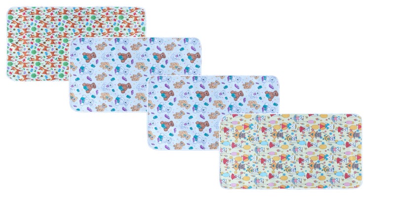 Aazeem New Born Baby Polyster Sheets Waterproof | Bed Protector Baby Dry Sheet | Baby Dry Mats Waterproof and New Baby Born Product |Pack of 4 |Amber | - Image 1