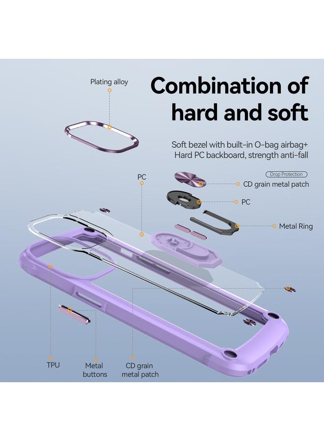 اس-توب جراب لهاتف iPhone 13 Pro Max مصنوع من مادة TPU + PC لحماية العدسات مع حامل حلقي - Image 3