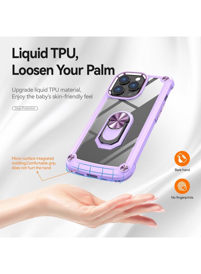 اس-توب جراب لهاتف iPhone 13 Pro Max مصنوع من مادة TPU + PC لحماية العدسات مع حامل حلقي - Image 2