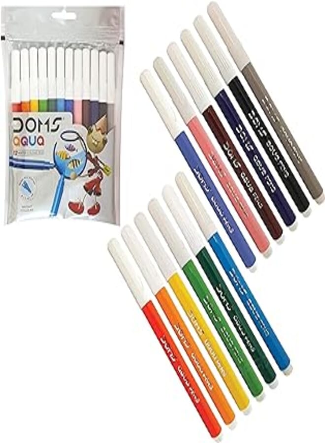 DOMS قلم ألوان مائية أكوا من دومز، 12 قطعة