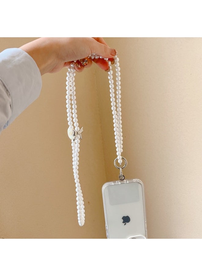 ماركة غير محددة هان فنغ فتاة اللون اليدوية سلسلة الخرز حالة الهاتف المحمول سلسلة شخصية Crossbody سوار سلسلة طويلة الحبل حقيبة سلسلة معلقة المواصفات: Xd الخرز الأزرق الطويل 1.0 متر الحب واحد الوردي القوس  - Image 4