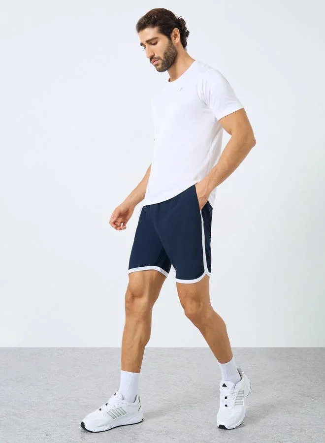 Styli Active Contrast Trim Workout Shorts with Pocket