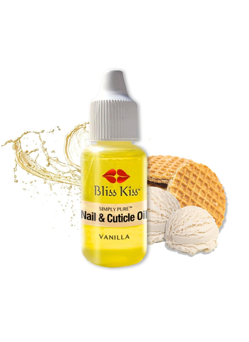 Bliss Kiss Bliss Kiss  Vanilla Fragrance  Nail Oil Cuticle Dropper wVitamin E  JojobaNail Strengthener Nail Growth Serum for Brittle Peeling Breaking Thin Nails  05oz 
