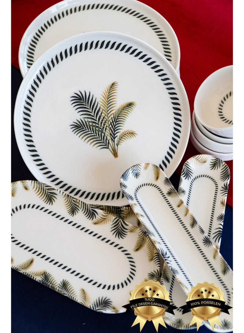 Farika Porselen طقم فطور بورسلين مطبوع رقمي 16 قطعة لـ 6 أشخاص من بالميه - Image 3