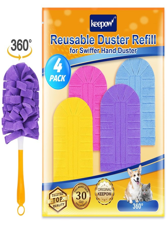 KEEPOW Reusable Duster Refill Compatible with Swiffer Hand Duster, Heavy Duty Duster Refills, 360 Degree Dusters Refills for Cleaning, Fleece Refill Ceiling Fan, 4 Pack (Handle is Not Included) - Image 1