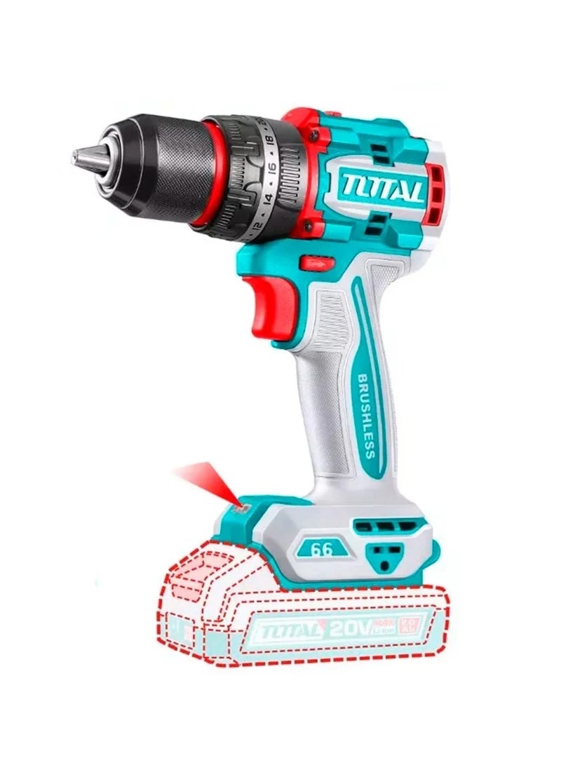 توتال مثقاب لاسلكي 20 فولت 66 نيوتن بدون بطارية وشاحن - Image 3