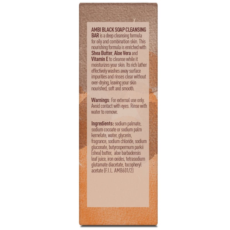 Ambi Black Soap Cleansing Bar, Deep Cleansing, Moisturizing Formula with Shea Butter + Vitamin E for Oily & Combination Skin, 3.5 OZ - 12 Pack - Image 3