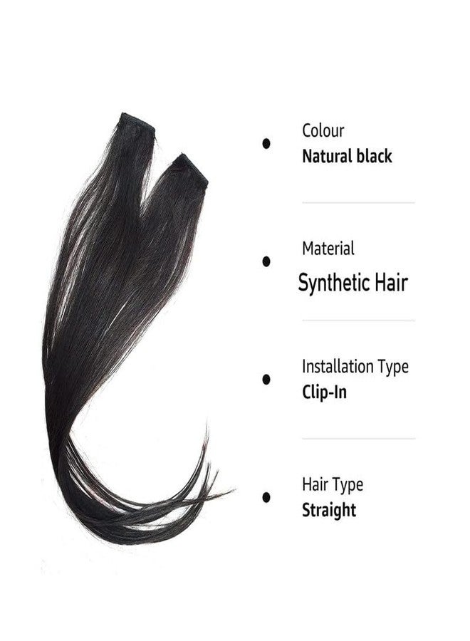 CHRONEX 2Pcs Single Clip Synthetic Hair Side Covers Up Extension/Patch For Women And Girls 16" - Image 4