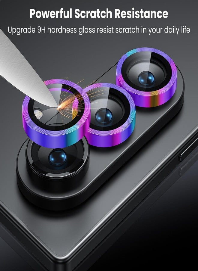 WSKEN for Z Fold 7 Camera Lens Protector Case Cover - Ultra HD Anti-Reflective Tempered Metal Glass Anti Scratch Rear Camera Screen Protector Film for Samsung Galaxy Z Fold 7 5G Accessories,Colorful - Image 4