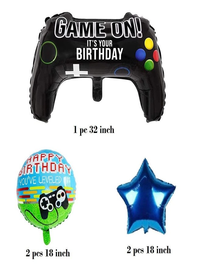 FI - FLICK IN 5 pcs Latex Happy Birthday Game on Decoration Gaming Birthday Decoration Theme Game Theme Birth Day Decor for Boys Gamers Party Supplies (Pack of 5, Multicolor) - Image 2