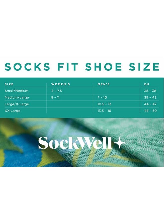 Sockwell Women's Full Floral Moderate Compression Socks (Black, Medium/Large) - Image 2