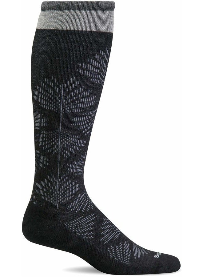 Sockwell Women's Full Floral Moderate Compression Socks (Black, Medium/Large) - Image 1