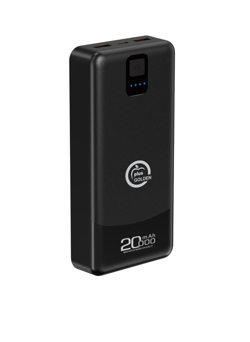 GOLDEN PLUS - A large-capacity 20,000mAh power bank provides a long-lasting experience without the need for frequent charging. It features a Lightning port and supports fast charging. - Image 1