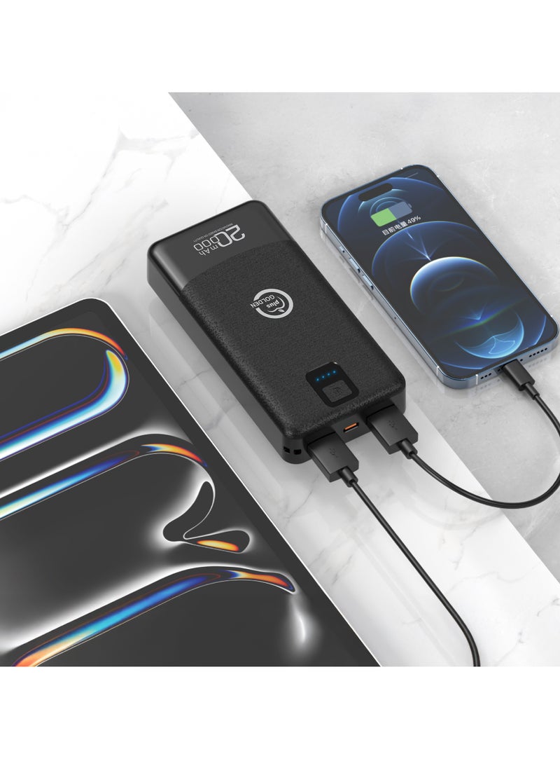 GOLDEN PLUS - A large-capacity 20,000mAh power bank provides a long-lasting experience without the need for frequent charging. It features a Lightning port and supports fast charging. - Image 1