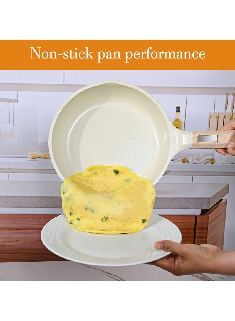 هوسرولاند طقم أواني وأواني من 7 قطع ، طقم أواني طهي مطلية بالألمنيوم بالجرانيت ، طقم طهي غير لاصق للمطبخ ، وعاء مع غطاء ، قدر ، مقلاة ، خالي من حمض بيرفلورو الأوكتانويك (PFOA) - Image 5