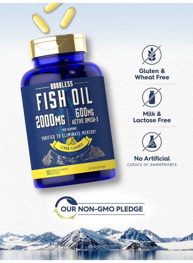 Carlyle Fish Oil 2000mg | 600mg Omega 3 Supplement for Men & Women | 90 Odorless Softgels | Lemon Flavored | Non-GMO and Gluten Free - Image 5