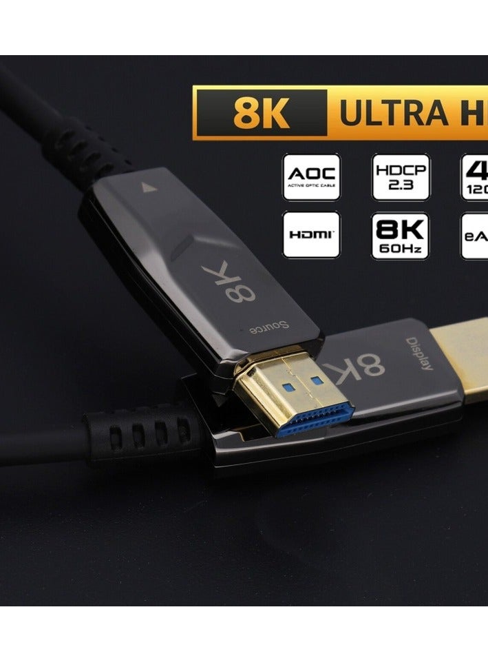 Zero 8K Fiber Optic HDMI Cable 50M HDMI Lead-Ultra High-Speed 48Gbps v2.1 Cord Support 8K@60Hz, 4K@120HZ, 4320p, 4:4:4, HDR10+, HDCP 2.2, 3D, eARC for Roku Box, Home Theater, PS4, PS3, Projector - Image 3