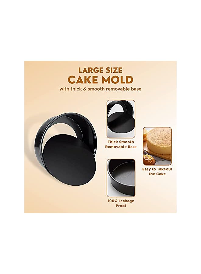 & مجموعة الخبز المكونة من 5 قطع من أدوات الخبز وأواني الطبخ غير اللاصقة - كعكة من الفولاذ الكربوني بدرجة الطعام والخبز المحمص وصينية البيتزا وصواني الخبز العميقة مع غطاء سيليكون لخبز الكعك والبسكويت - Image 4