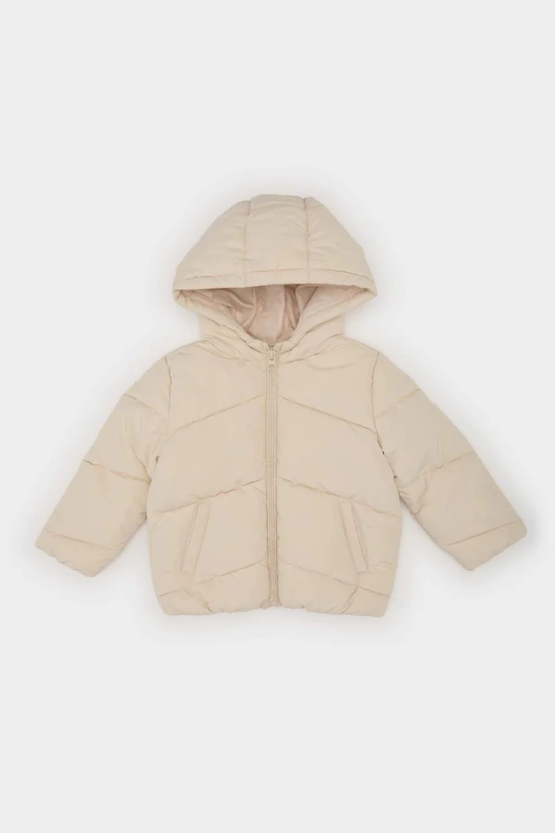 ديفاكتو Baby Girl Windproof Waterproof Pockets Zipper Puffer Jacket