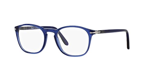Persol PO3007V Square Prescription Eyewear Frames, Cobalto/Demo Lens, 50 mm - Image 2