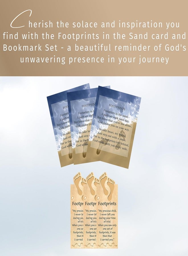 Trendzeen Footprints in The Sand Card - Magnetic Footprints in The Sand Bookmark - Inspirational Footprints Card and Bookmark Set for Bible Study, Book, Journal - 6 Items Total - Image 2