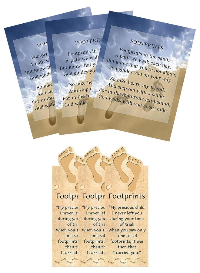 Trendzeen Footprints in The Sand Card - Magnetic Footprints in The Sand Bookmark - Inspirational Footprints Card and Bookmark Set for Bible Study, Book, Journal - 6 Items Total - Image 1