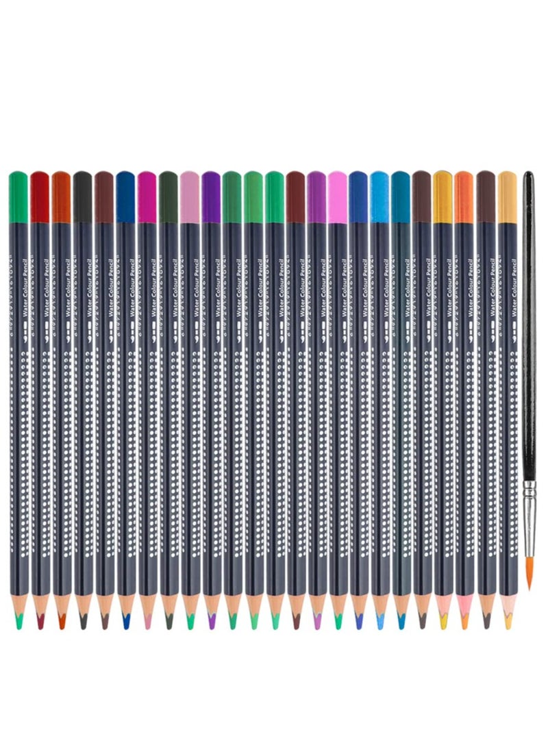 مجموعة أقلام تلوين مائية مع فرشاة - 24 لون، أقلام مائية احترافية بمقبض ثلاثي، هدية مثالية للأطفال والمبتدئين، لعيد الأضحى، المدرسة والمناسبات - Image 2