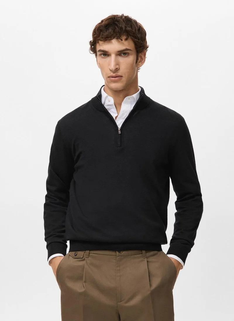 مانجو مان 100% Merino Wool Perkins Neck Sweater