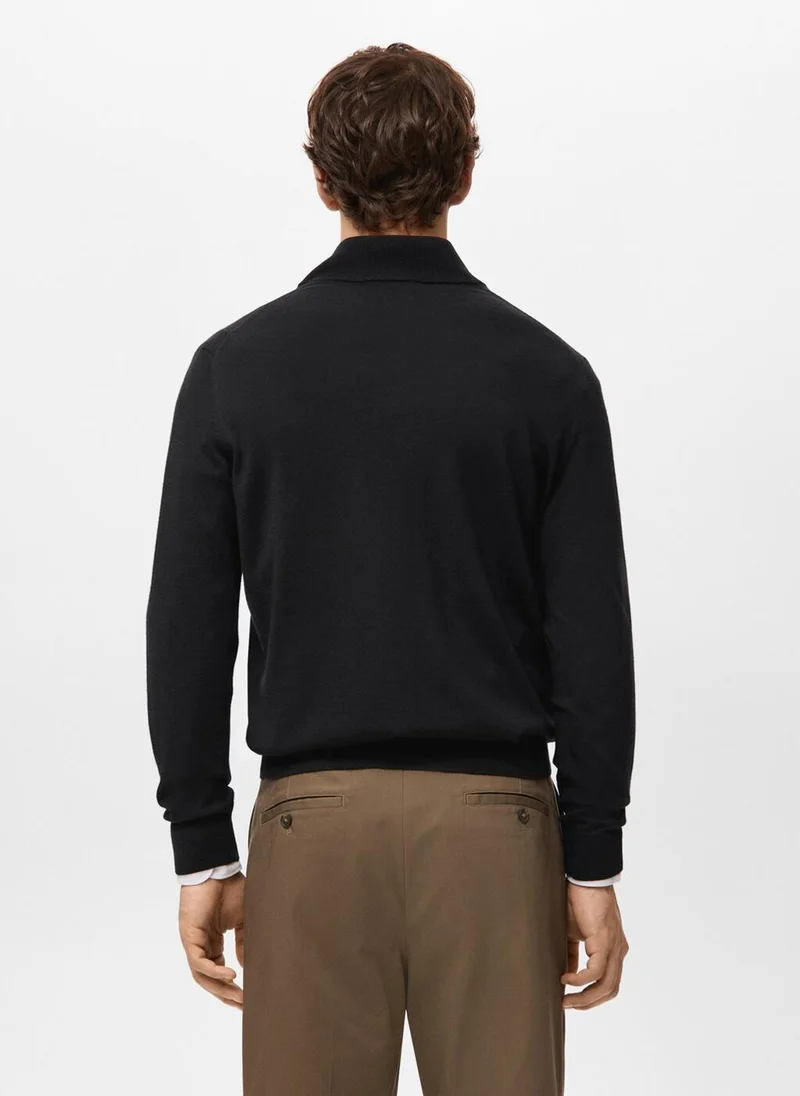 مانجو مان 100% Merino Wool Perkins Neck Sweater