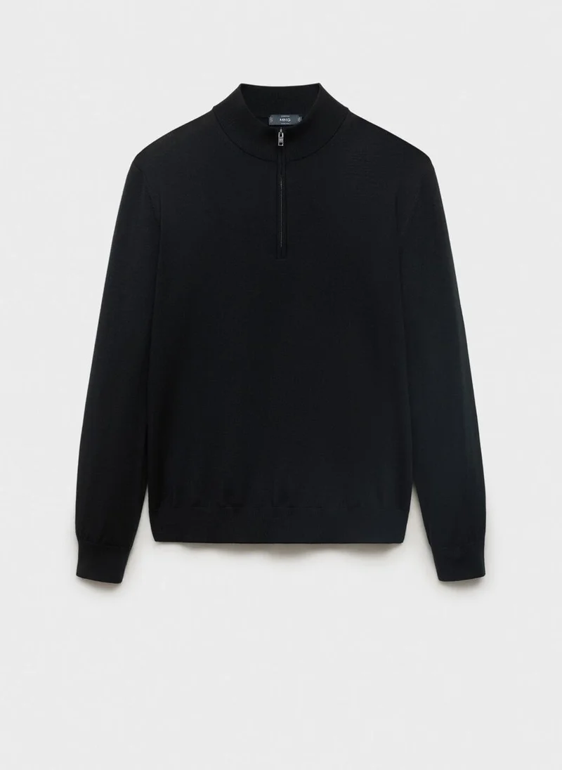 Mango Man  100% Merino Wool Perkins Neck Sweater for Men | Best Price UAE