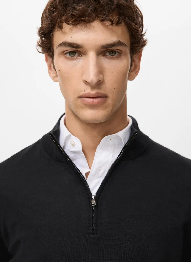 Mango Man  100% Merino Wool Perkins Neck Sweater for Men | Best Price UAE