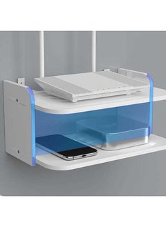 NIBEMINENT Router Shelf Wall Mount Punch Free WiFi Storage Set Top Box Stand for Living Room Bedroom  - Image 5