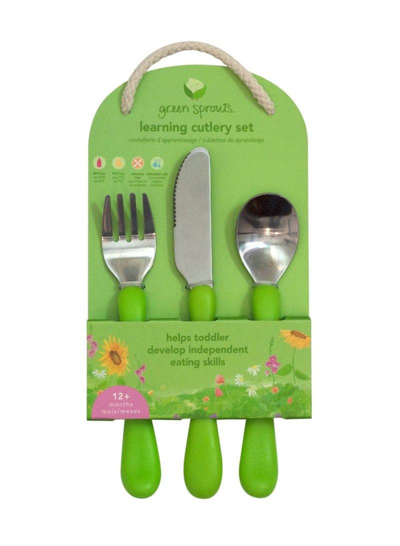 جرين سبراوتس مجموعة أدوات المائدة التعليمية باللون الأخضر - Image 3