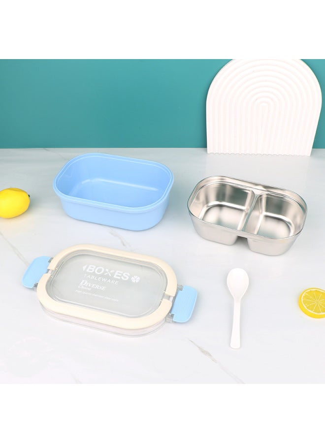 Compartment Stainless Steel Lunch Box Student White-collar Special With Meal Lunch Box Canteen Meal Office Worker Lunch Box-Specifications:Khaki  - Image 5