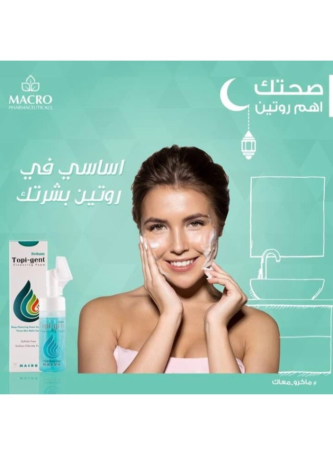 رغوة توبي - جينت لتنظيف البشرة الدهنية (١٥٠ مل) - غسول للتحكم بالزيوت وحب الشباب