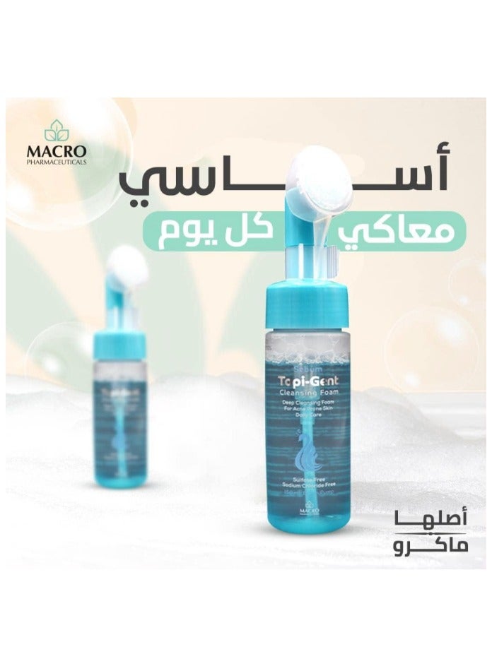 رغوة توبي - جينت لتنظيف البشرة الدهنية (١٥٠ مل) - غسول للتحكم بالزيوت وحب الشباب