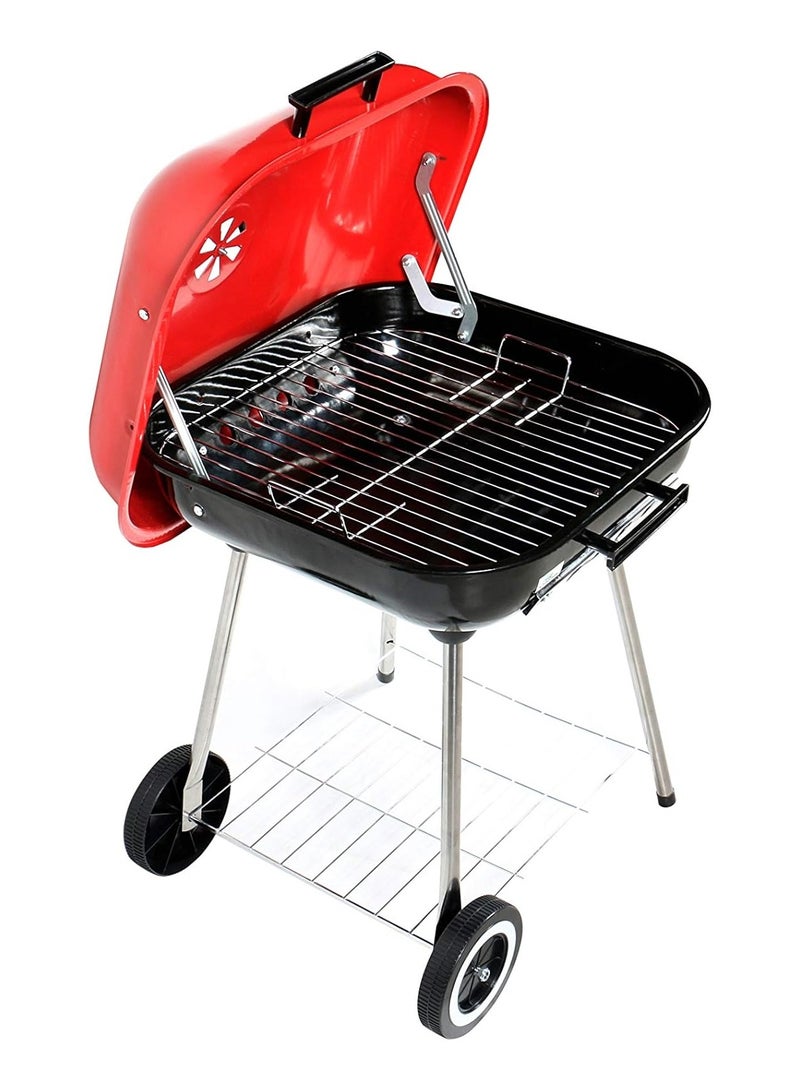 DubaiGallery Kettle Barbecue - Bbq Grill Outdoor Charcoal Patio Cooking Portable Round Picnic | For Camping Picnic Garden | Bakelite Handle | Wheels Portbale - Image 3