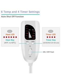 LIMOS Electric Heating Pad with Automatic Shut-Off and 6 Temperature Levels for Back, Neck, Shoulder, and Belly Pain Relief  - Image 3