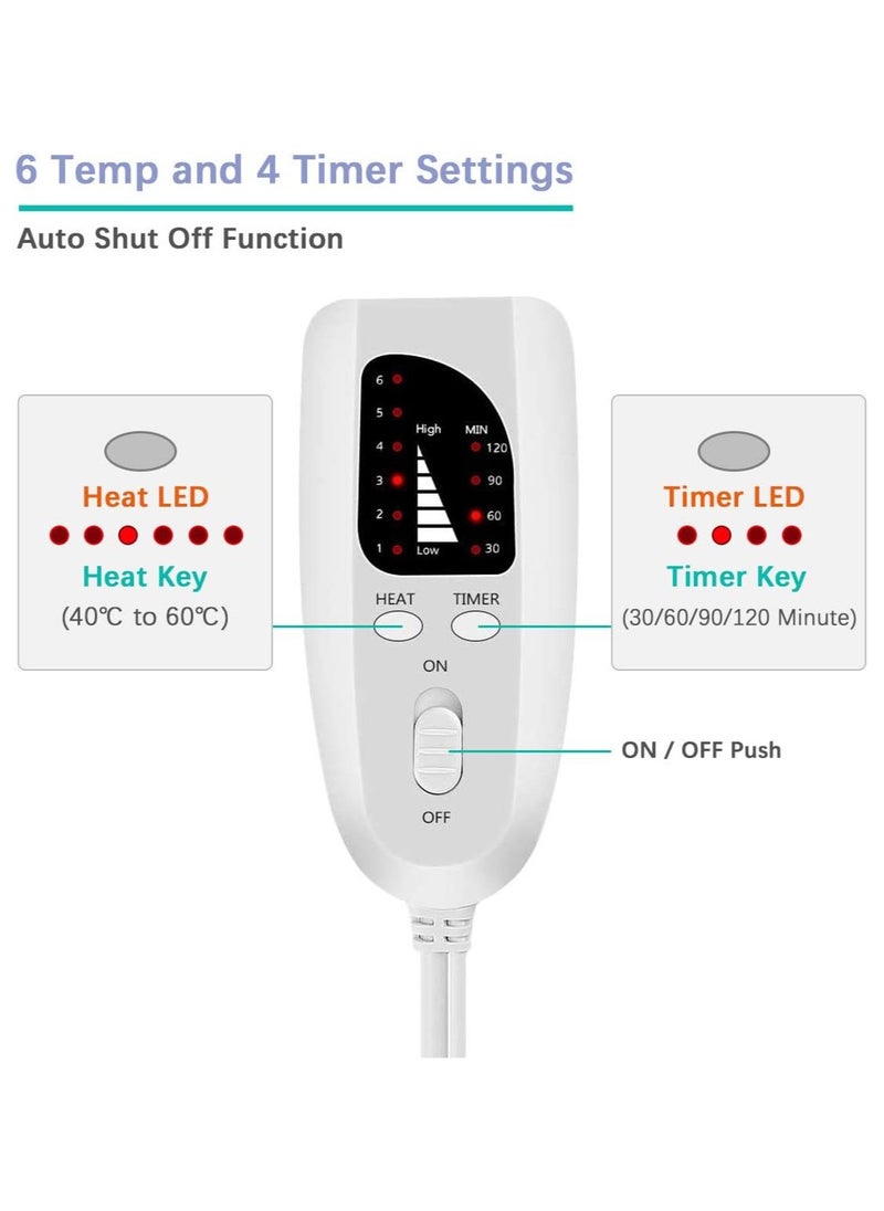 LIMOS Electric Heating Pad with Automatic Shut-Off and 6 Temperature Levels for Back, Neck, Shoulder, and Belly Pain Relief  - Image 3