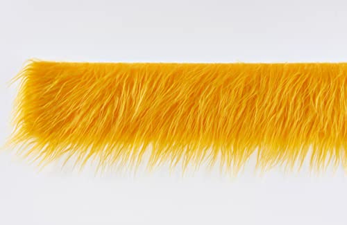 FOLGOS Shaggy Plush Faux Fur Fabric Precut Strips Fluffy Fuzzy Craft Fur for Gnomes Beard Hair Cosplay Costume Dwarf Decoration (Yellow, 4x60 inch) - Image 5