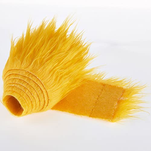 FOLGOS Shaggy Plush Faux Fur Fabric Precut Strips Fluffy Fuzzy Craft Fur for Gnomes Beard Hair Cosplay Costume Dwarf Decoration (Yellow, 4x60 inch) - Image 2