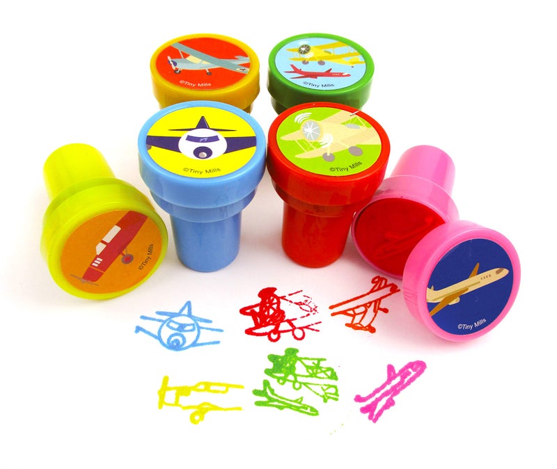 TINYMILLS 24 Pcs Airplane Stampers for Kids Birthday Party Favors Bag Stuffers Pinata Fillers Classroom Rewards Carnival Prizes Gifts - Image 2