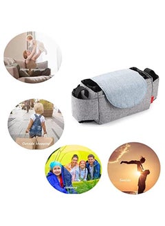 MOXO Baby Buggy Stroller Organiser, Large Size Pushchair Pram Cup Holder Bags Mummy Bag Universal Organiser with 2 Stroller Cup Holders Pockets Fit All Buggy Models  - Image 2