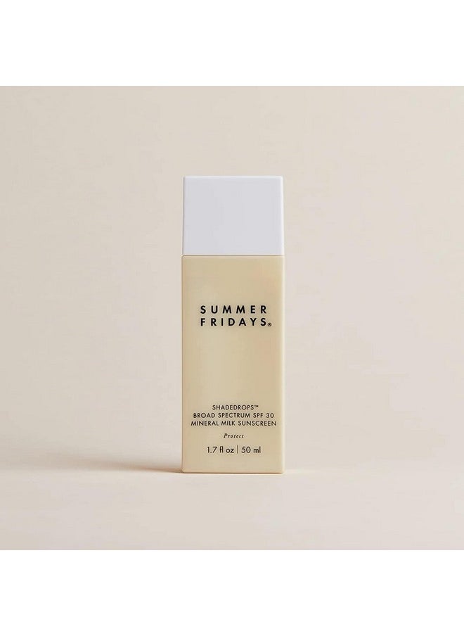 SUMMER FRIDAYS Shadedrops Broad Spectrum Spf 30 Mineral Milk Sunscreen With Zinc Oxide Lightweight Moisturizing Formula With A Soft Natural Finish (1.7 Fl Oz)  - Image 2